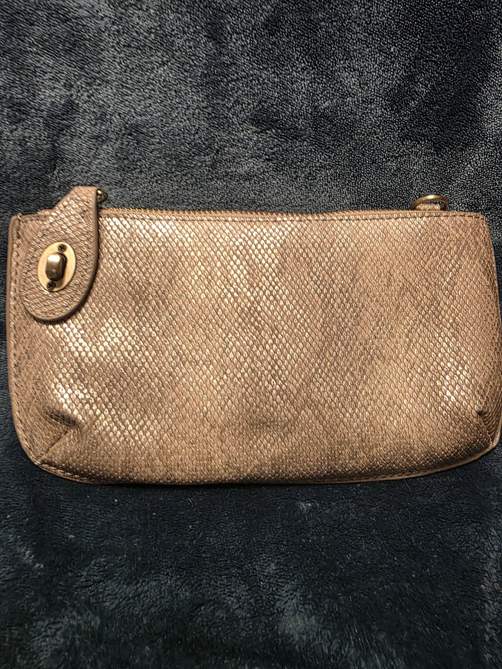 Elegant Gold Textured Python Printed Wallet